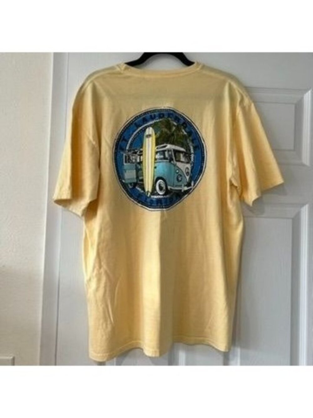 Ft Lauderdale Graphic Butter Yellow Cotton T Shirt Size Large